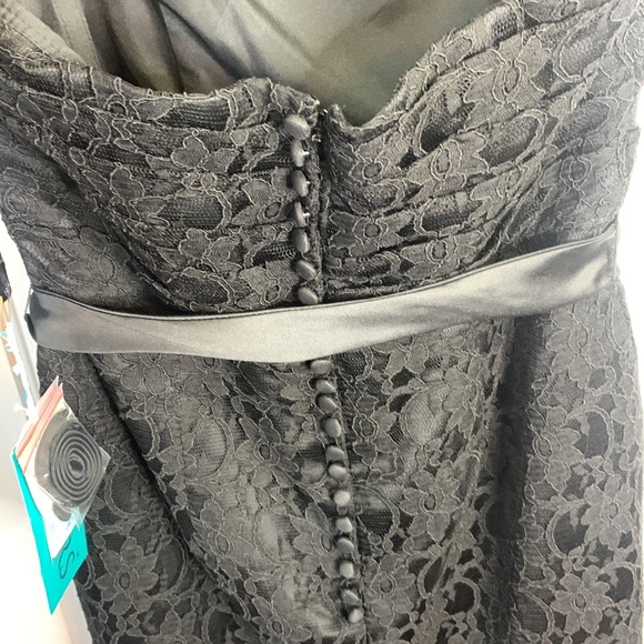 Affairs by Mori Lee Strapless Black Lace Dress 31002 New with tag Sz 16 - Picture 11 of 15